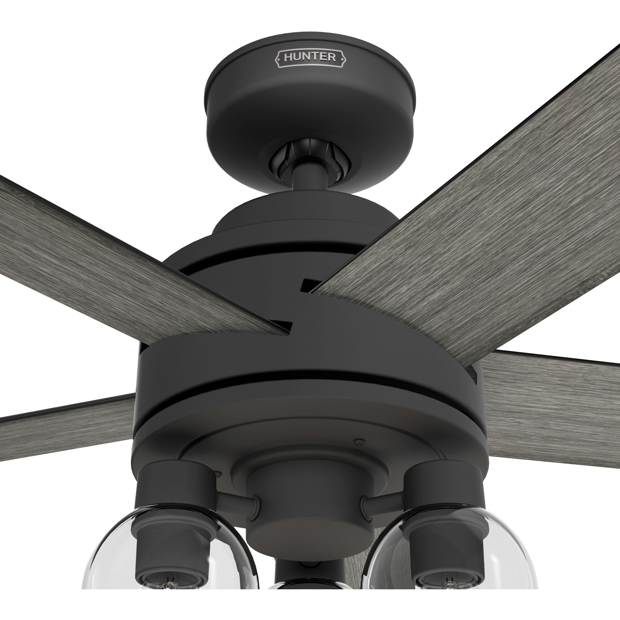 Lochemeade 52 inch Matte Black with Dark Gray Oak/Matte Black Blades Ceiling Fan