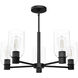 Lochemeade 5 Light 26 inch Matte Black Chandelier Ceiling Light, Medium