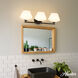 Celestial Valley 3 Light 24.25 inch Matte Black Bath Vanity Wall Light, Medium