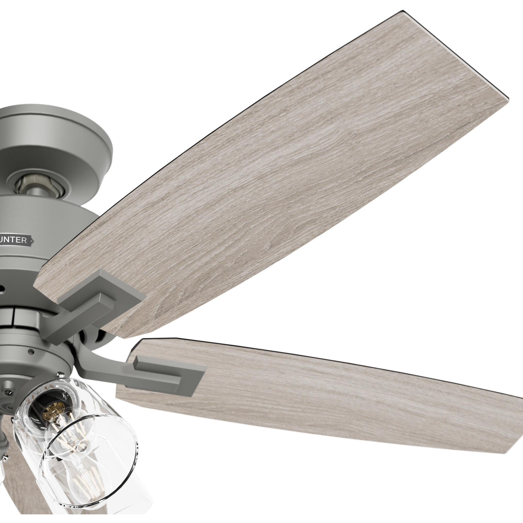 Gatlinburg 52 inch Matte Silver with Light Gray Oak Blades Ceiling Fan