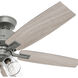 Gatlinburg 52 inch Matte Silver with Light Gray Oak Blades Ceiling Fan