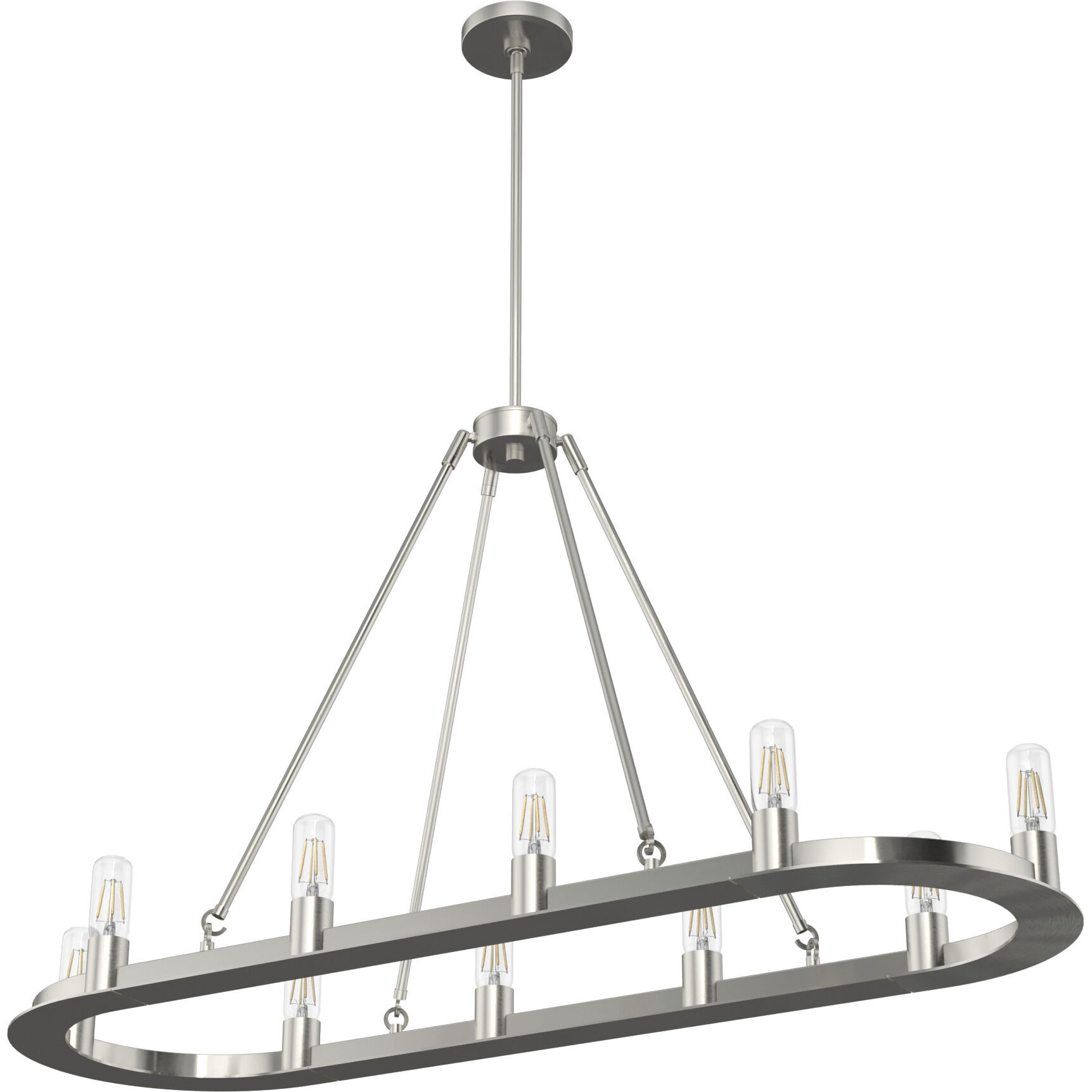 Saddlewood 10 Light 46 inch Brushed Nickel Linear Chandelier Ceiling Light