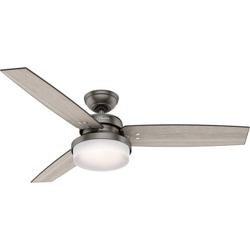 Sentinel 52 inch Brushed Slate with Light Gray Oak/Greyed Walnut Blades Ceiling Fan