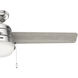 Aker 52 inch Brushed Nickel with Matte Nickel/Light Grey Oak Blades Ceiling Fan
