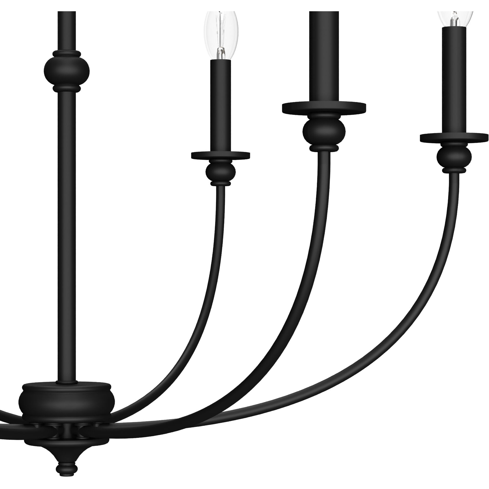 Southcrest 6 Light 30 inch Flat Matte Black Chandelier Ceiling Light