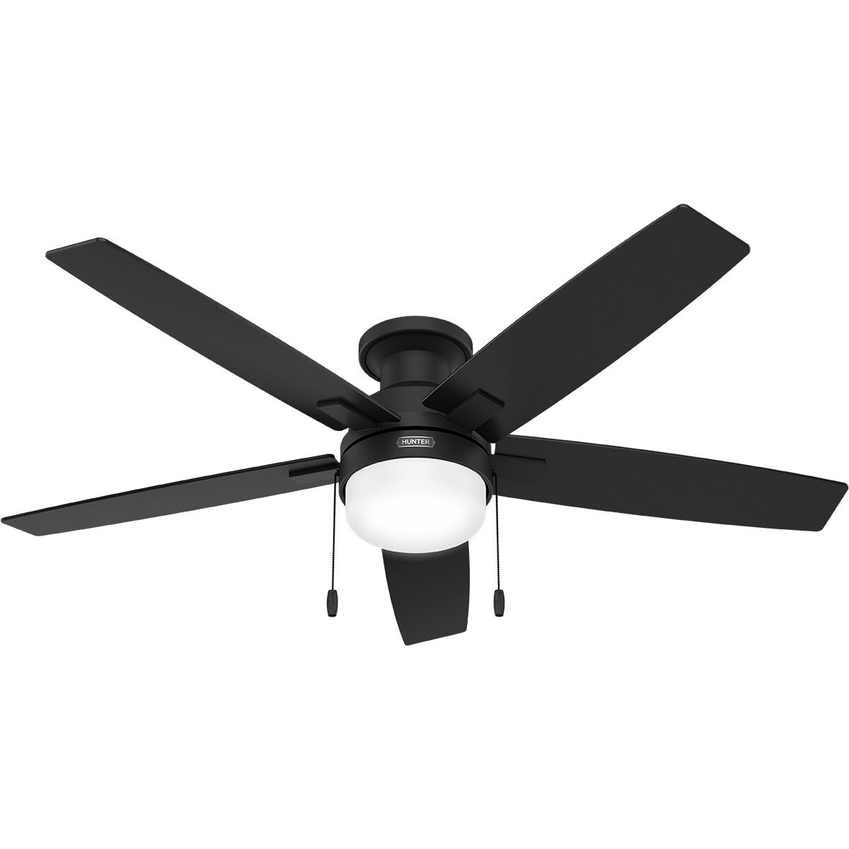 Anisten 52 inch Matte Black with Matte Black/Dark Gray Oak Blades Ceiling Fan