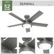 Seawall 52 inch Matte Silver Outdoor Ceiling Fan