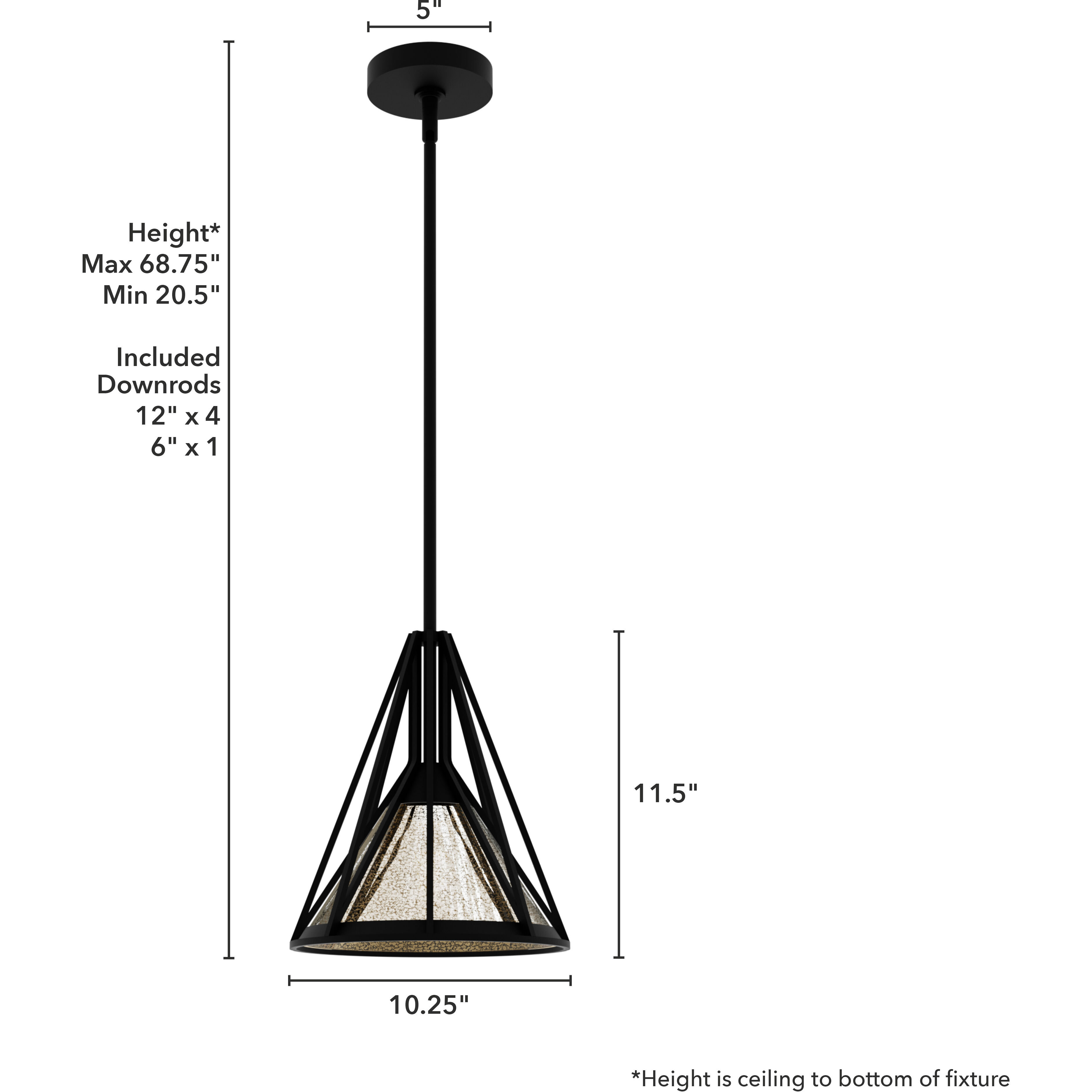 Rafner 1 Light 10.25 inch Natural Black Iron Pendant Ceiling Light