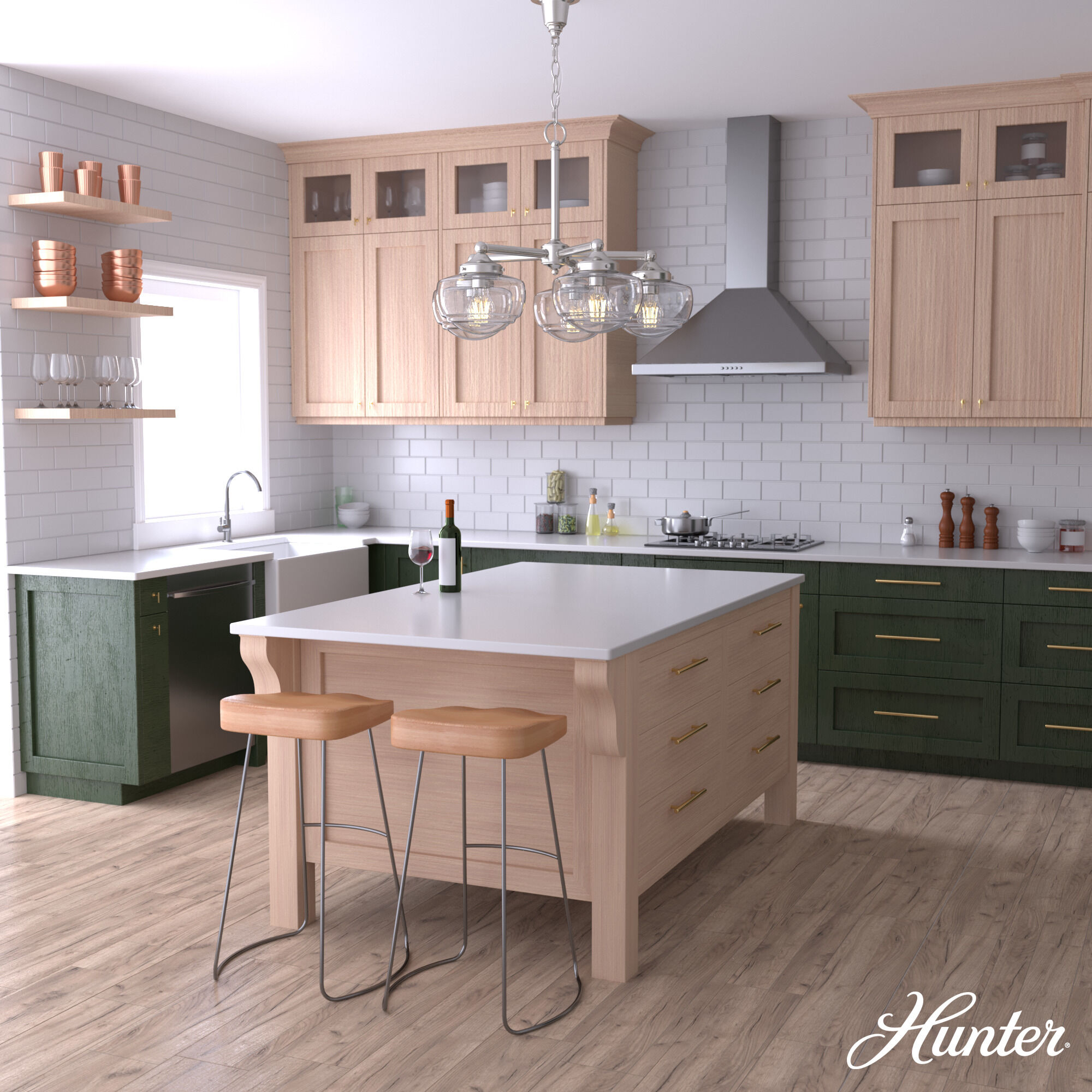 Saddle Creek 5 Light 24 inch Brushed Nickel Chandelier Ceiling Light