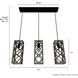 Gablecrest 3 Light 5 inch French Oak Linear Cluster Pendant Ceiling Light