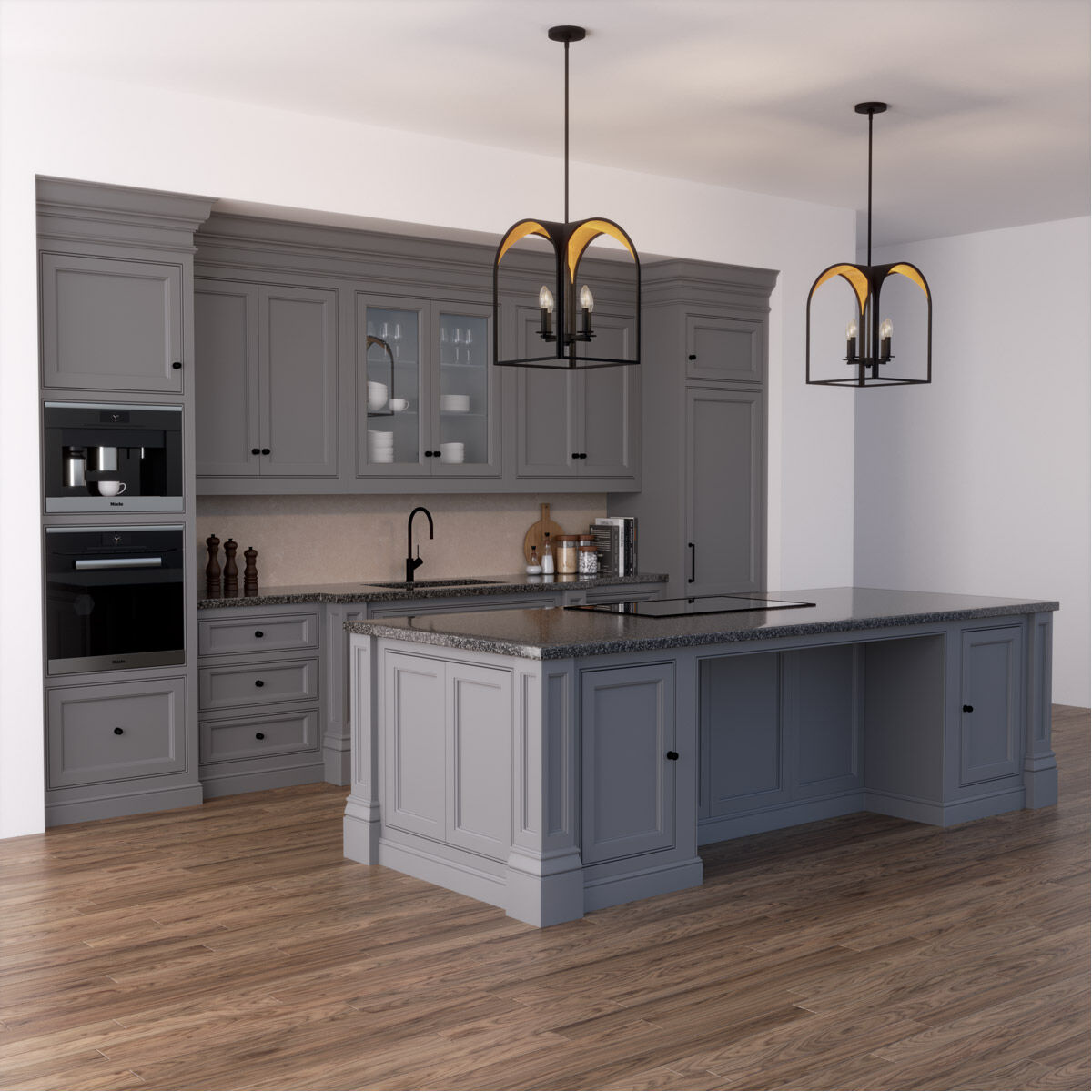 Dukestown 4 Light 15 inch Natural Iron Lantern Pendant Ceiling Light