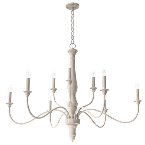 Teren 9 Light 40 inch Distressed White Chandelier Ceiling Light