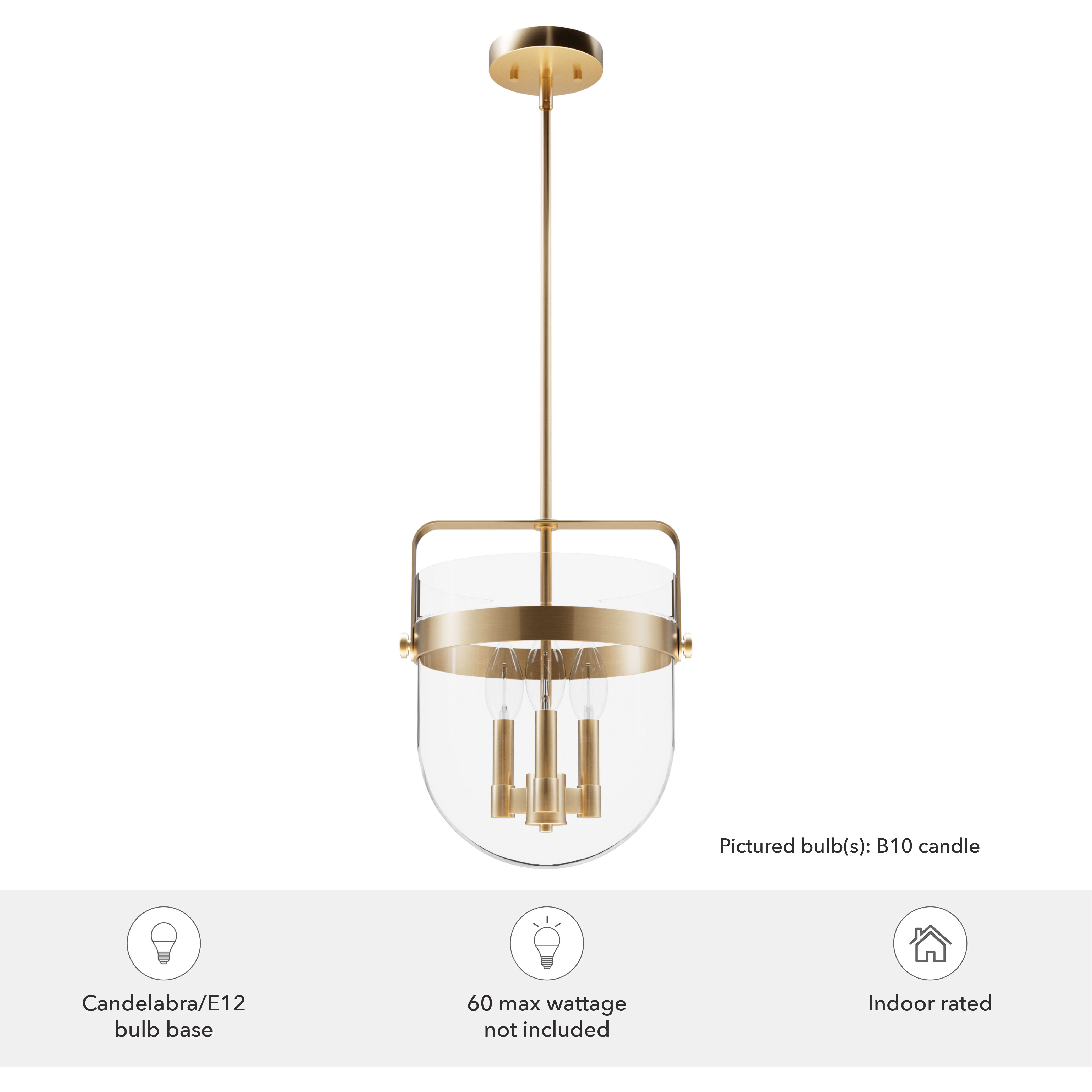 Karloff 3 Light 11.75 inch Alturas Gold Pendant Ceiling Light