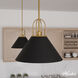 Carrington Isle 1 Light 16.25 inch Flat Matte Black and Luxe Gold Pendant Ceiling Light, Large