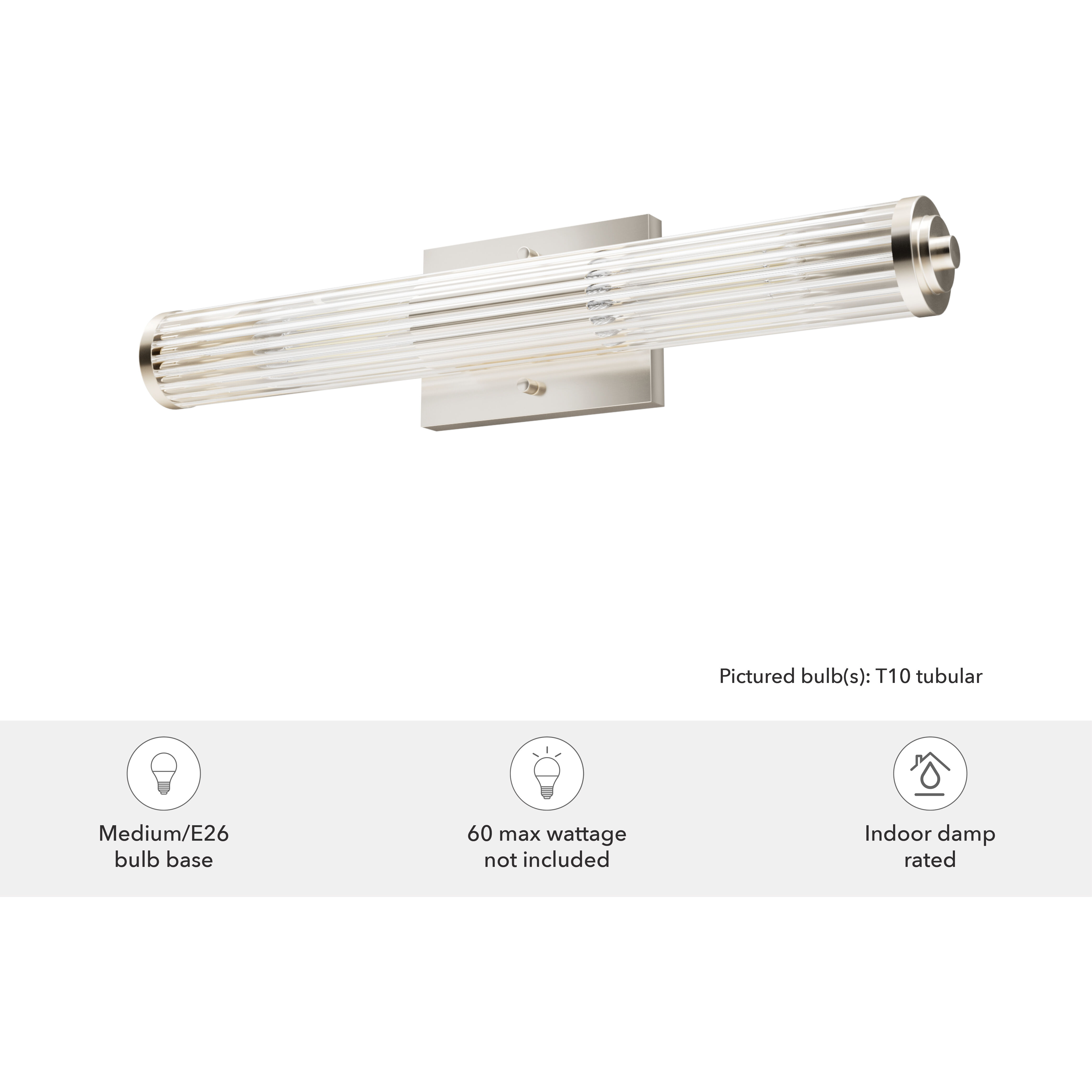 Holly Grove 2 Light 24 inch Brushed Nickel Vanity Light Wall Light, Medium