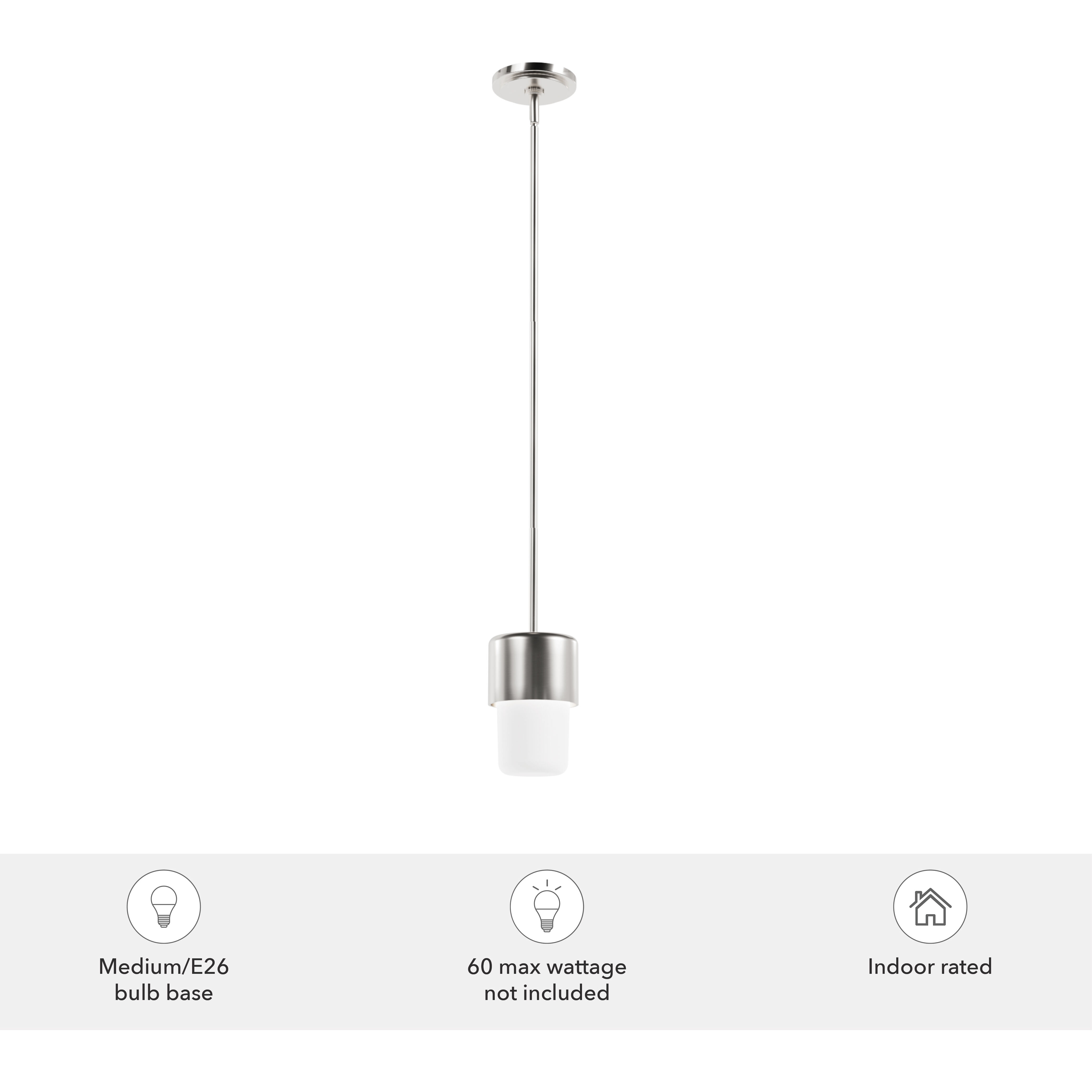 Station 1 Light 5 inch Brushed Nickel Mini Pendant Ceiling Light, Mini