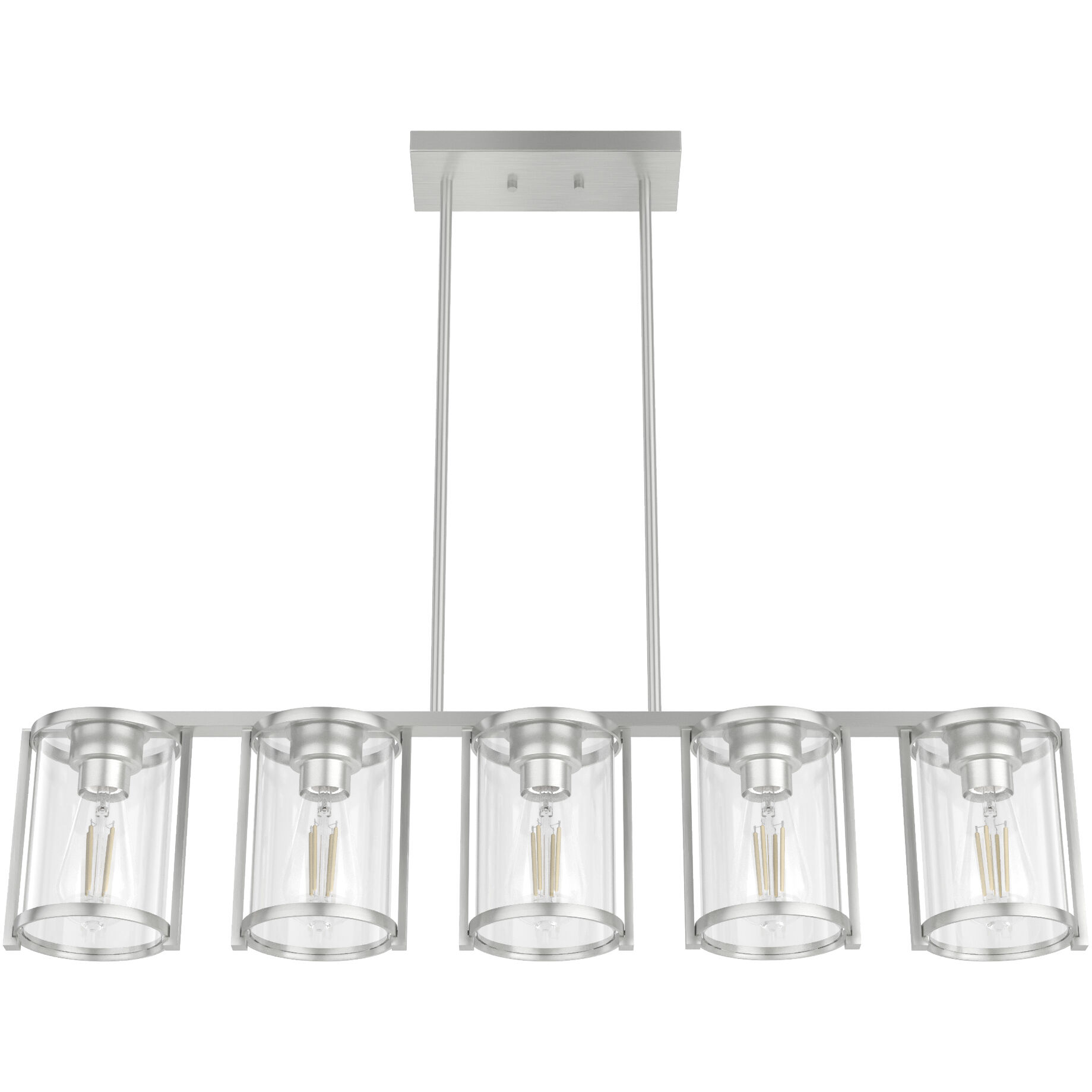 Astwood 5 Light 39 inch Brushed Nickel Linear Chandelier Ceiling Light, Large