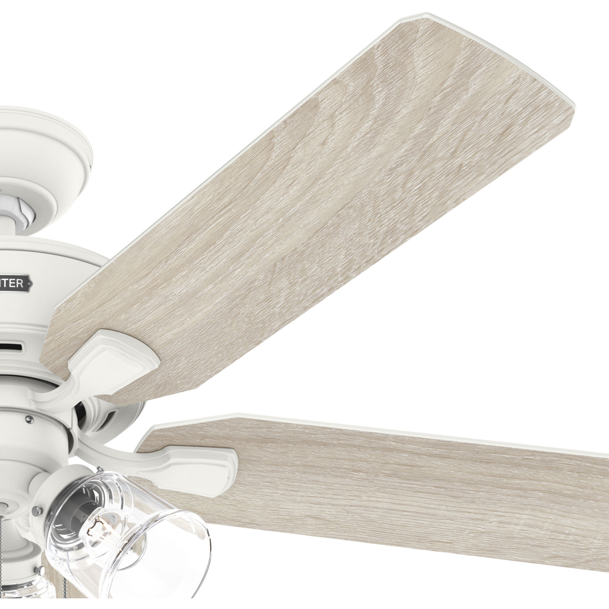 Rosner 52 inch Matte White with Light Oak/Fresh White Blades Ceiling Fan