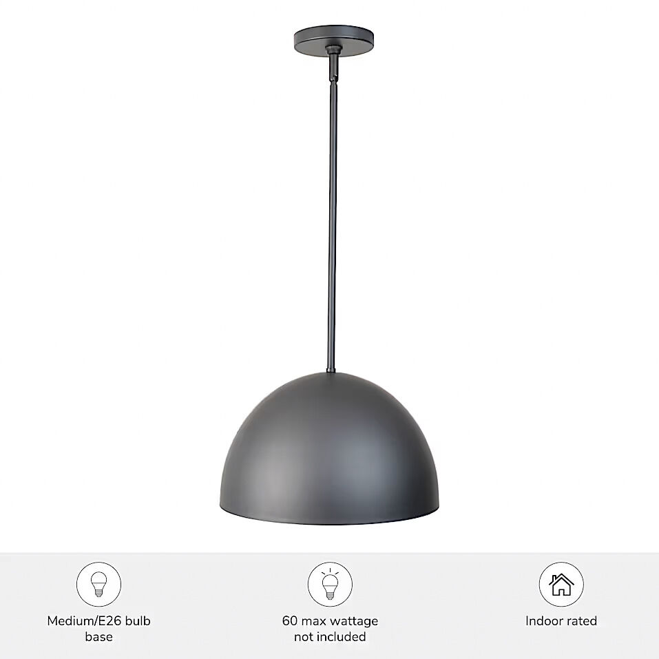 Erling 1 Light 14 inch Matte Black Pendant Ceiling Light, Medium