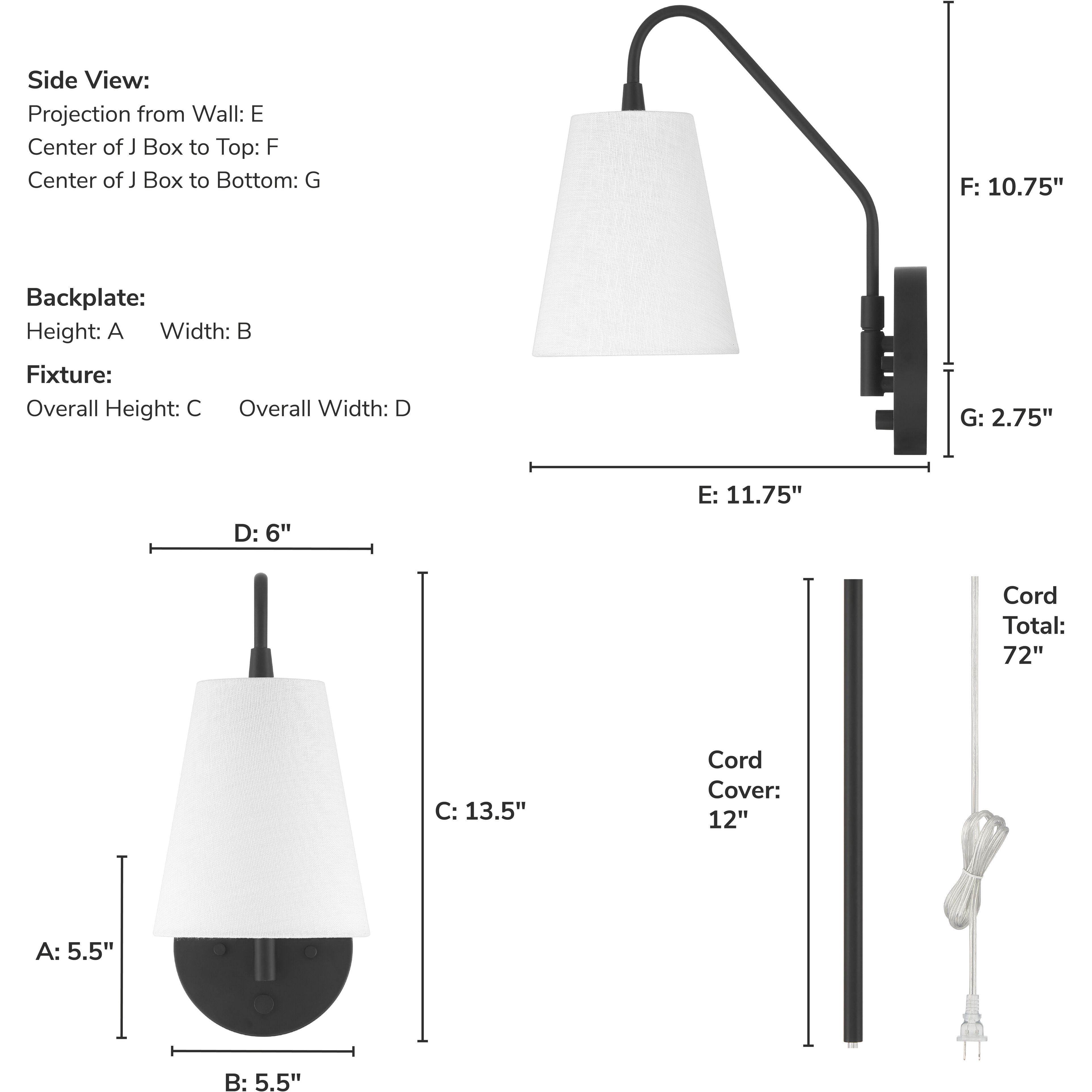 Valley Park 1 Light 6 inch Matte Black Pin Up Sconce Wall Light, Large