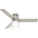 Acumen 52 inch Matte Nickel with Matte Nickel/Natural Wood Blades Ceiling Fan, Low Profile 