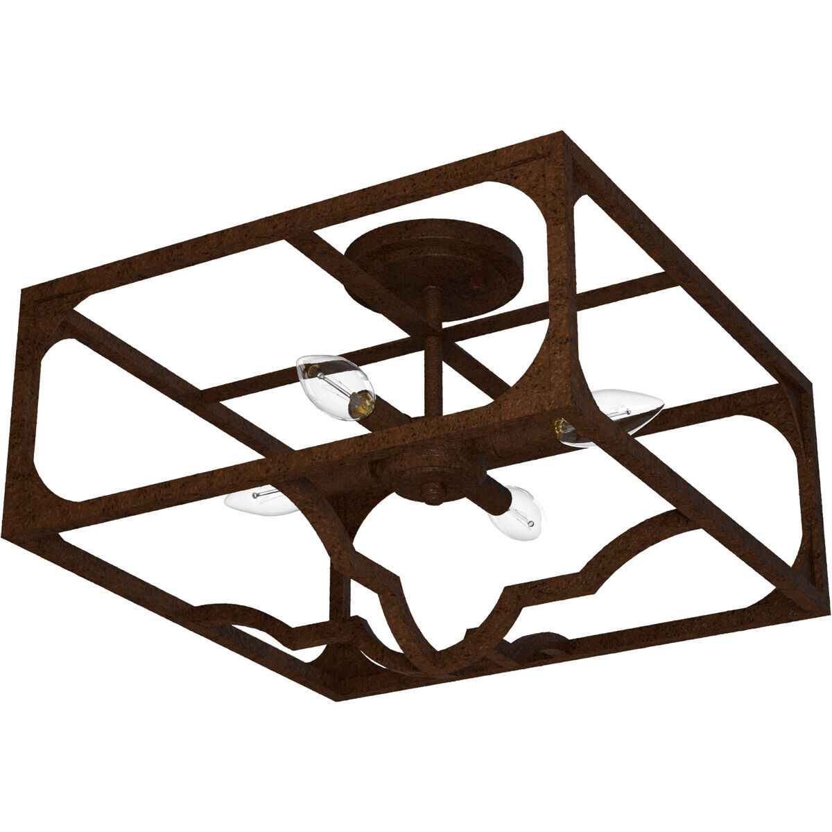 Highland Hill 4 Light 16 inch Textured Rust Semi-Flush Mount Ceiling Light