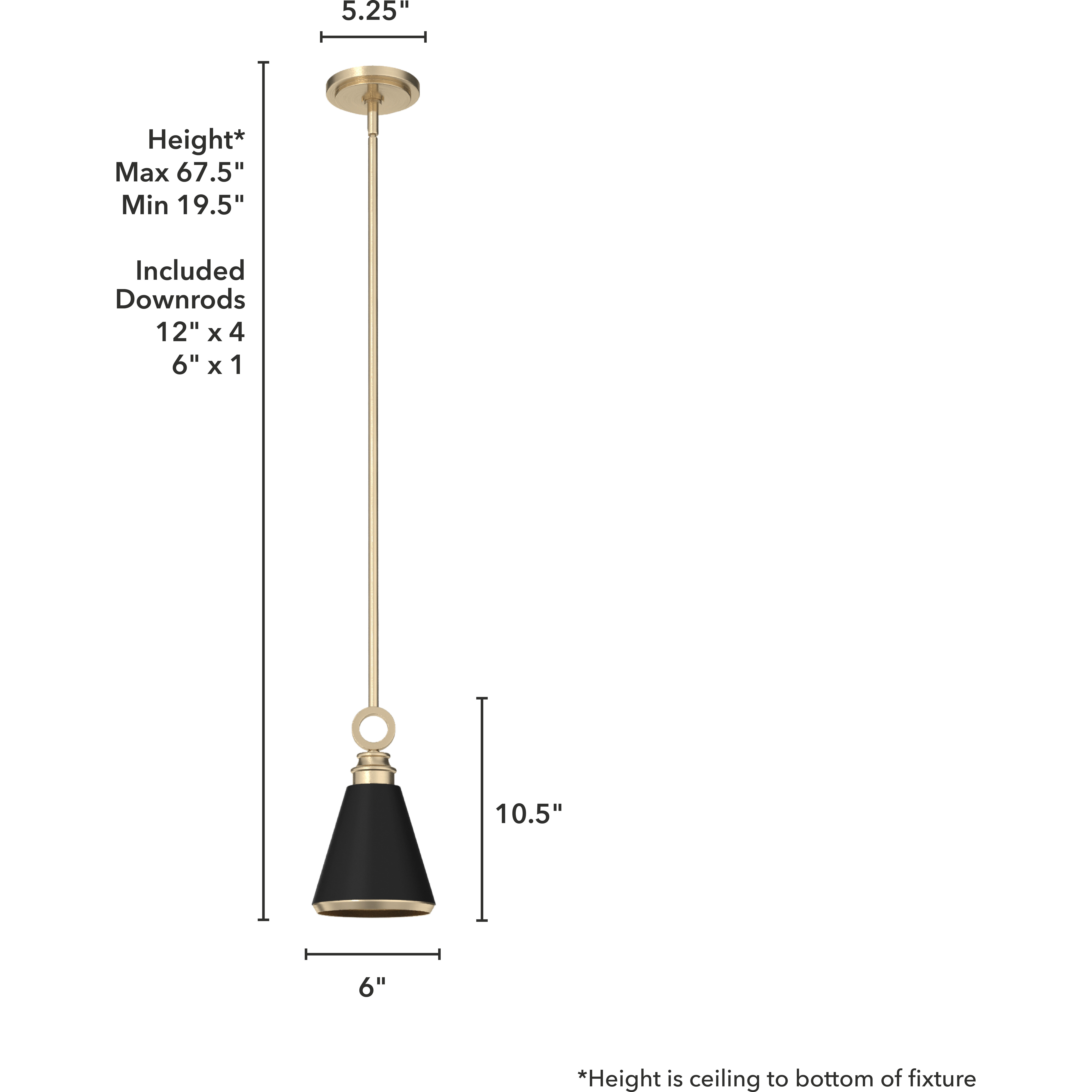 Klein 6 inch Pendant Ceiling Light