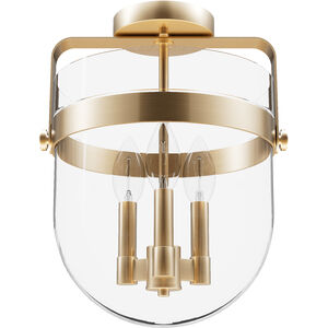 Karloff 3 Light 11.75 inch Alturas Gold Semi-Flush Mount Ceiling Light
