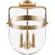 Karloff 3 Light 11.75 inch Alturas Gold Semi-Flush Mount Ceiling Light