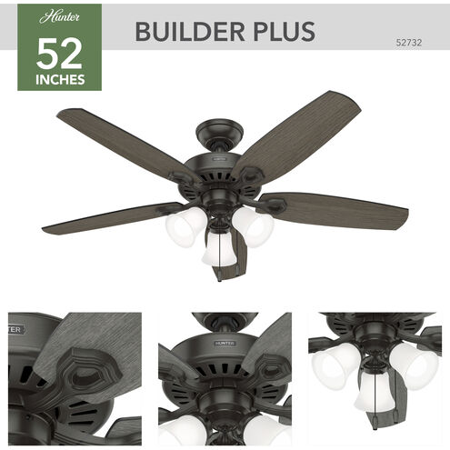 Builder 52 inch Noble Bronze with Greyed Walnut/Dark Gray Oak Blades Ceiling Fan