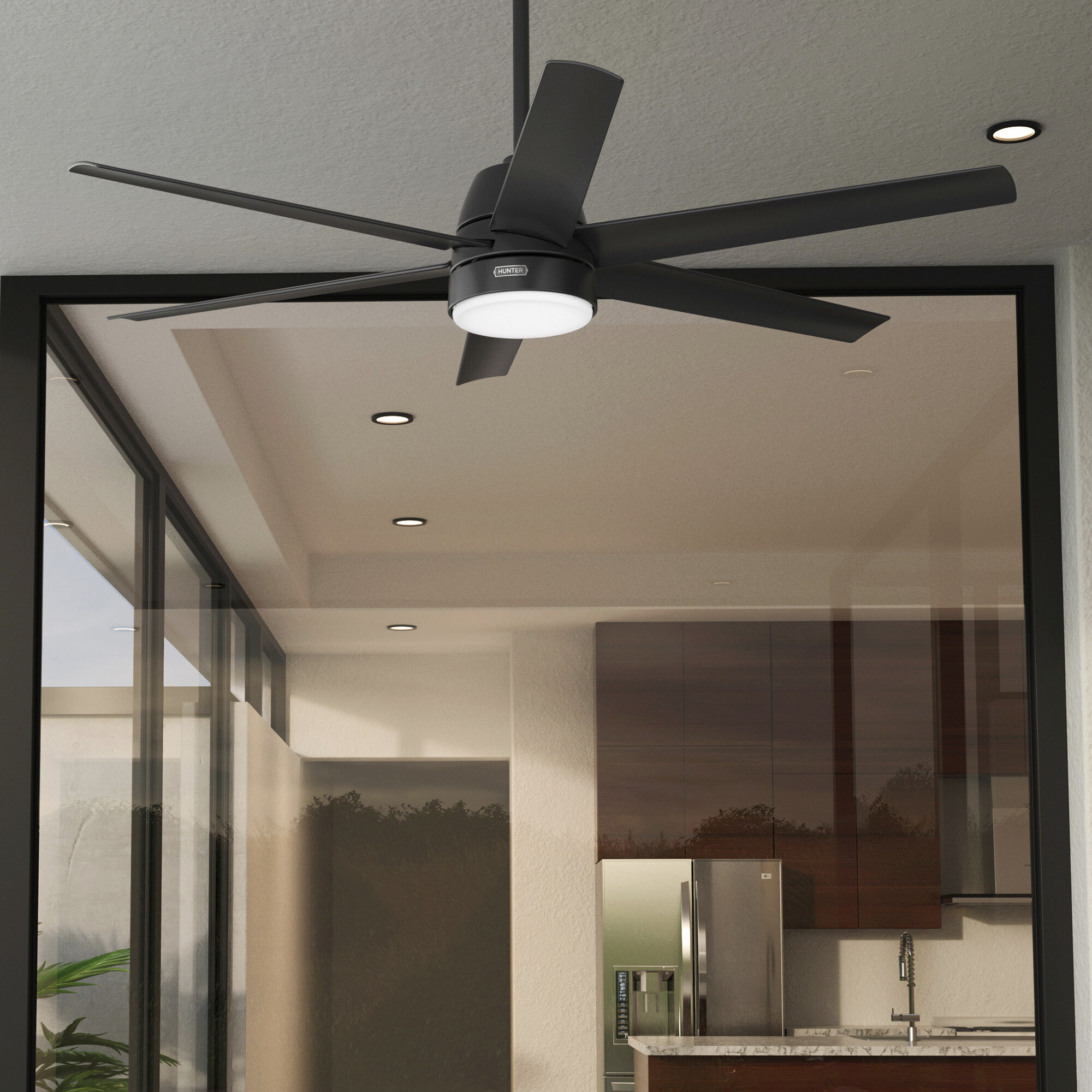 Skysail 60 inch Matte Black Outdoor Ceiling Fan