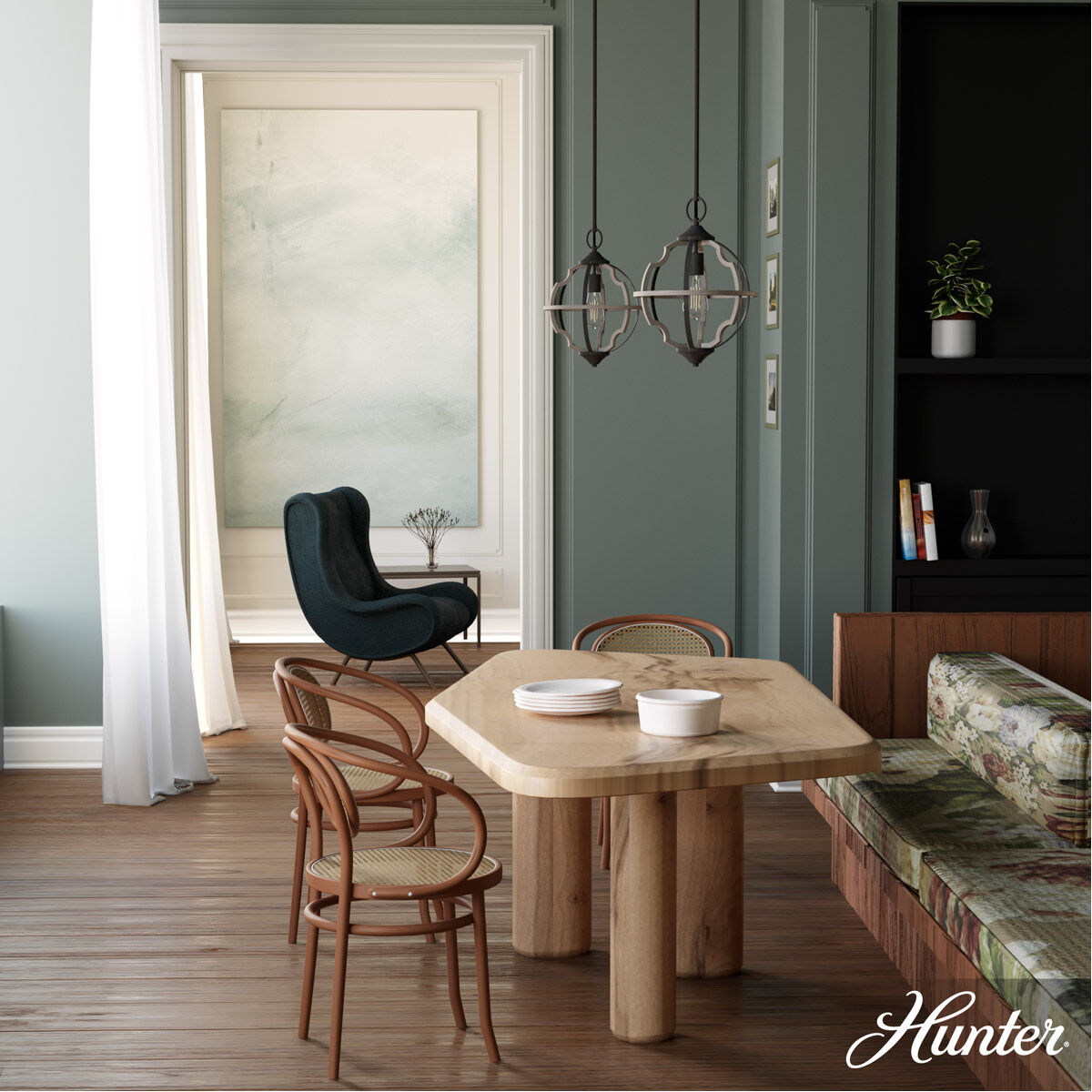 Stone Creek 1 Light 12 inch Noble Bronze and White Washed Oak Pendant Ceiling Light