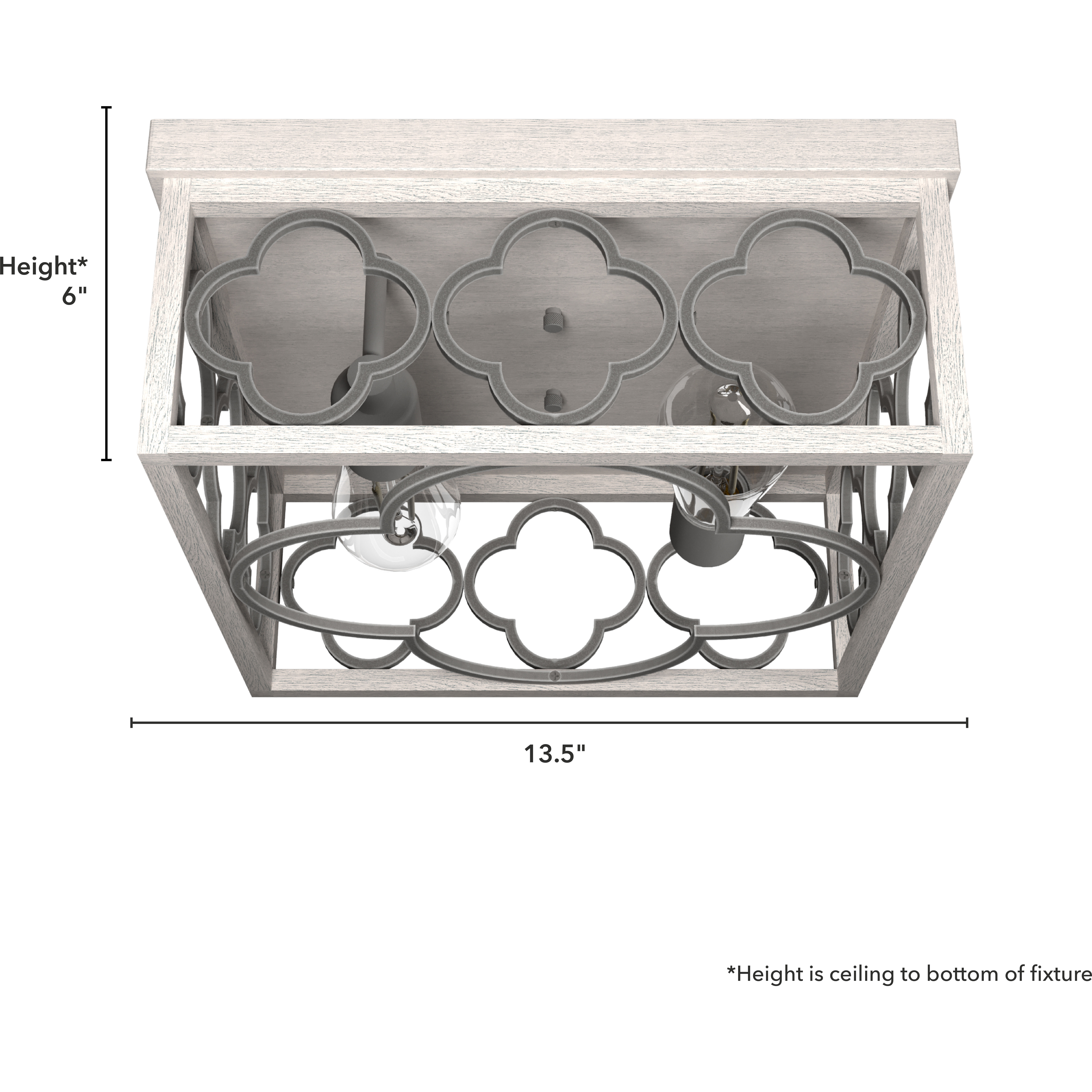 Gablecrest 2 Light 14 inch Distressed White Flush Mount Ceiling Light