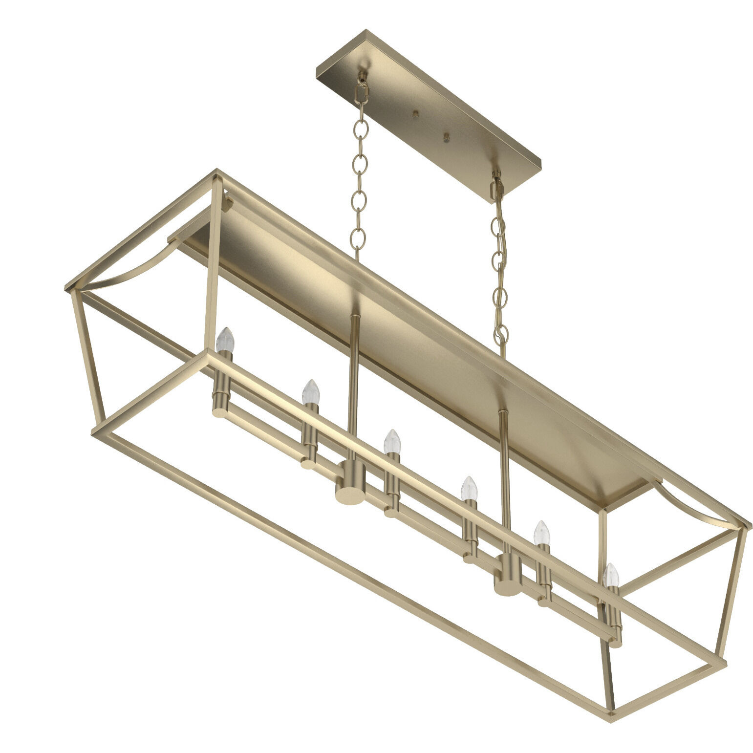 Laurel Ridge 6 Light 42 inch Alturas Gold Linear Chandelier Ceiling Light