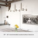 River Mill 6 Light 36.5 inch Brushed Nickel and Gray Wood Linear Chandelier Ceiling Light