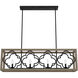 Gablecrest 4 Light 44 inch French Oak Linear Chandelier Ceiling Light