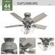 Gatlinburg 44 inch Matte Silver with Light Gray Oak Blades Ceiling Fan