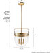 Karloff 3 Light 11.75 inch Alturas Gold Pendant Ceiling Light