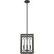 Chevron 4 Light 11 inch Rustic Iron Lantern Pendant Ceiling Light