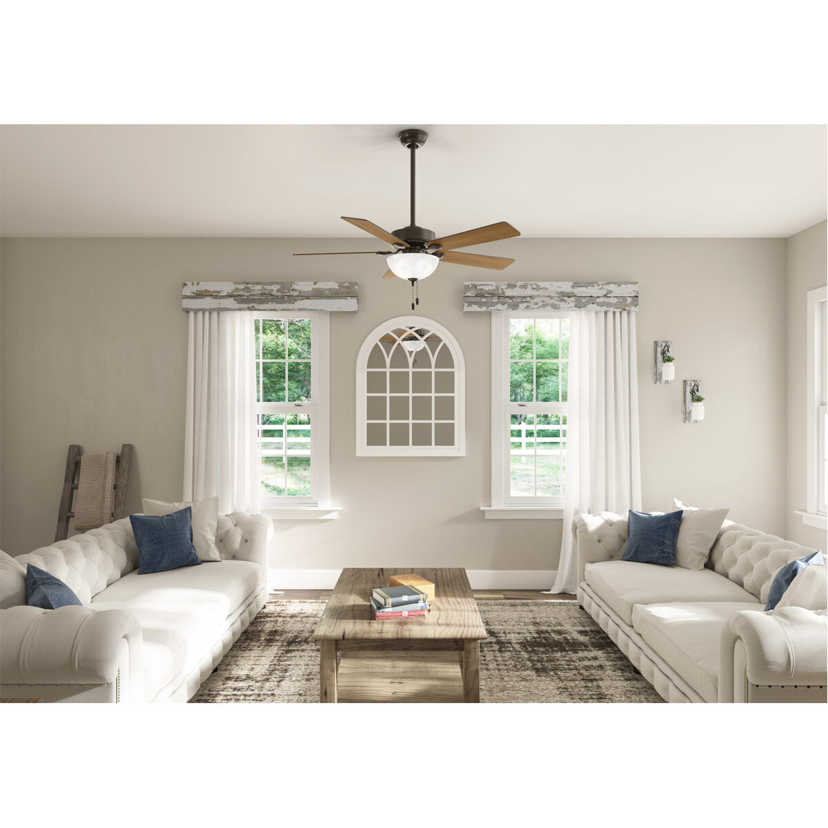 Swanson 52 inch New Bronze with American Walnut/Greyed Walnut Blades Ceiling Fan
