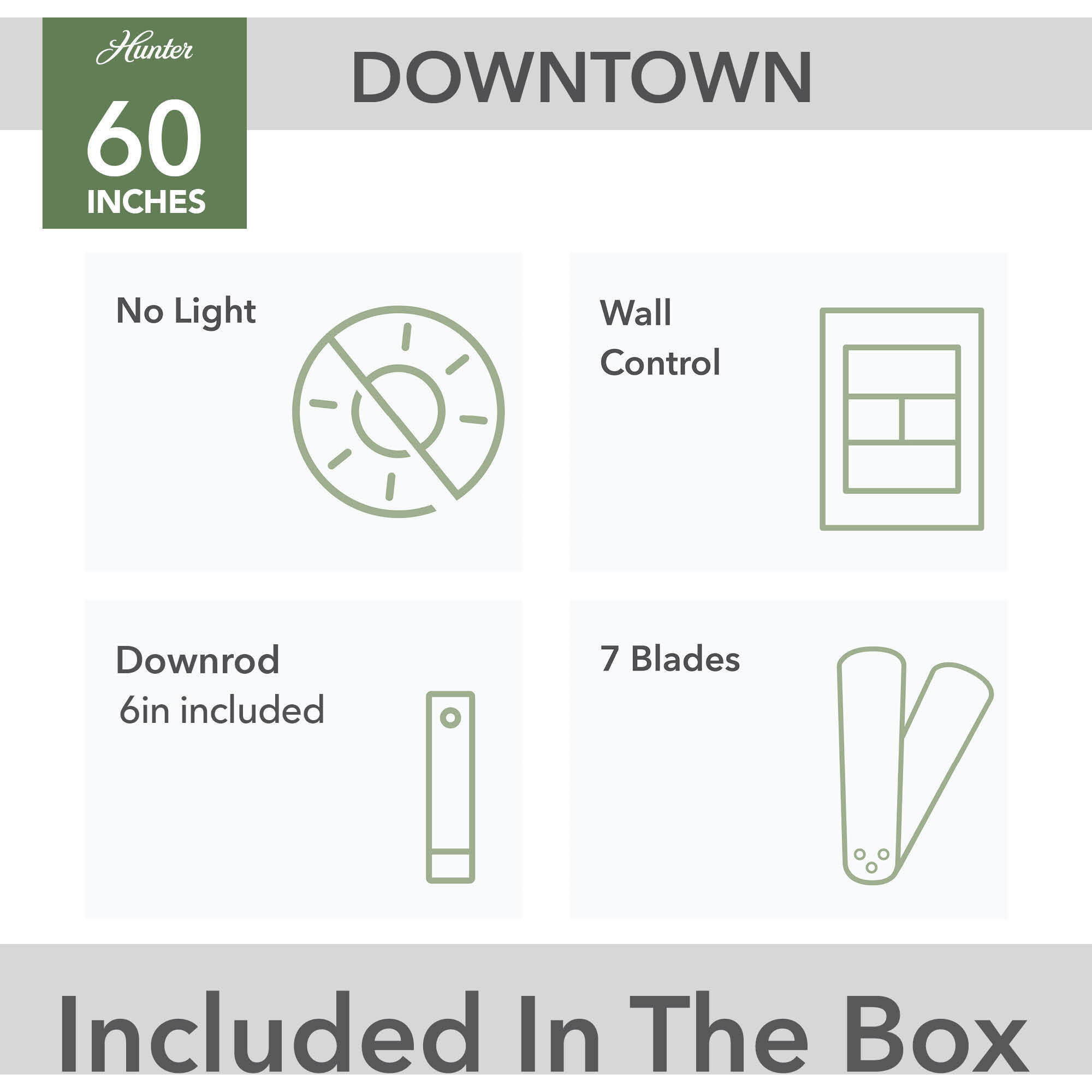 Downtown 60 inch Matte White Outdoor Ceiling Fan