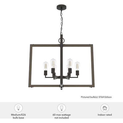 Woodburn 6 Light 30.5 inch Noble Bronze Pendant Ceiling Light