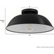 Mill Valley 1 Light 14 inch Matte Black and White Outdoor Flush Mount, Medium