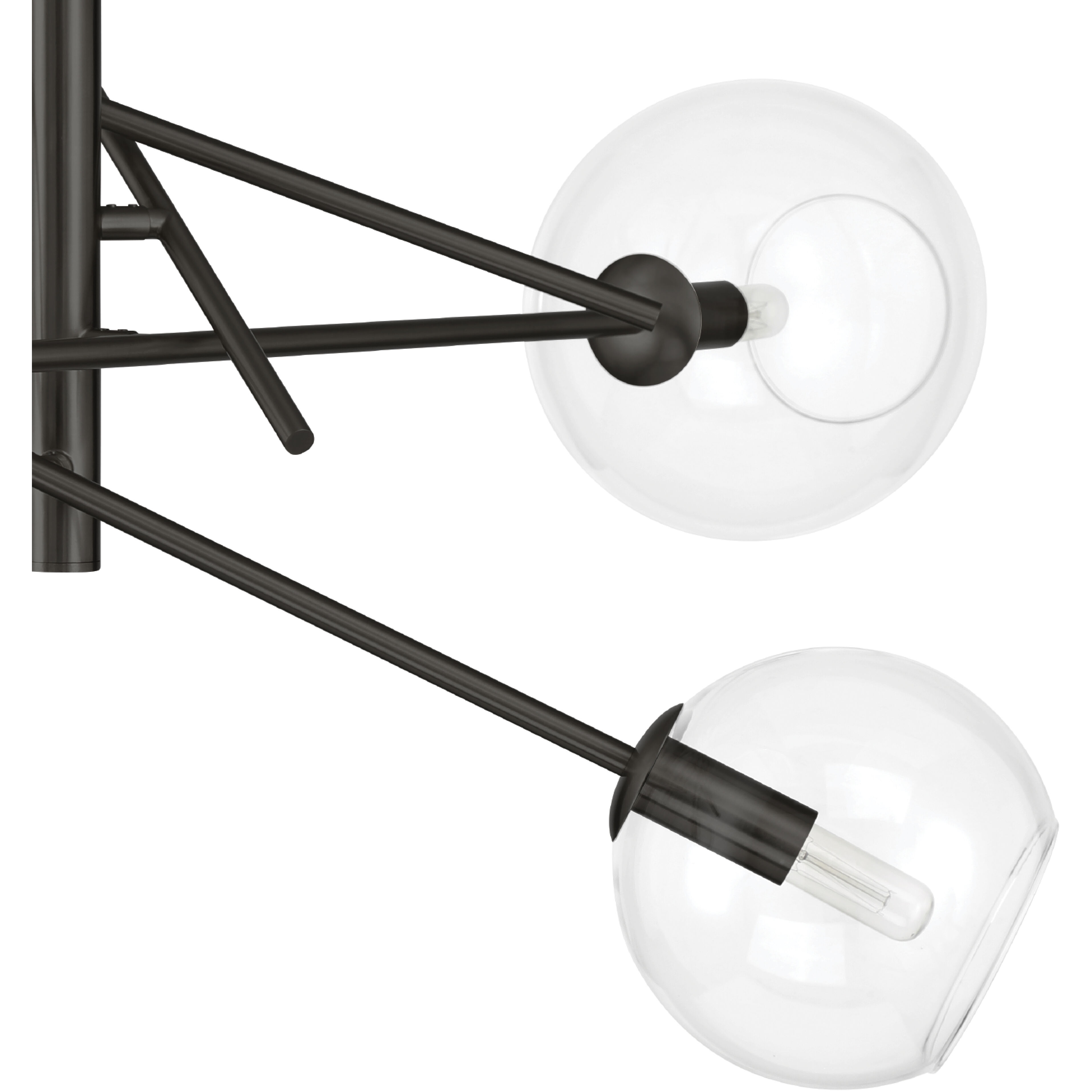 Farling 6 Light 44 inch Matte Black Chandelier Ceiling Light, Extra Large