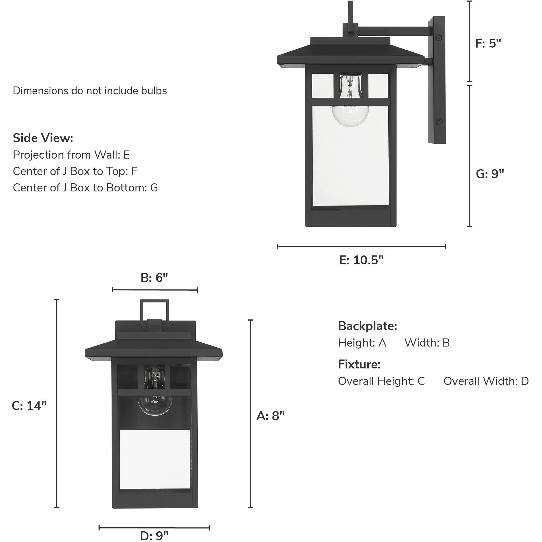 Yancy House 1 Light 14 inch Matte Black Outdoor Wall Light, Medium