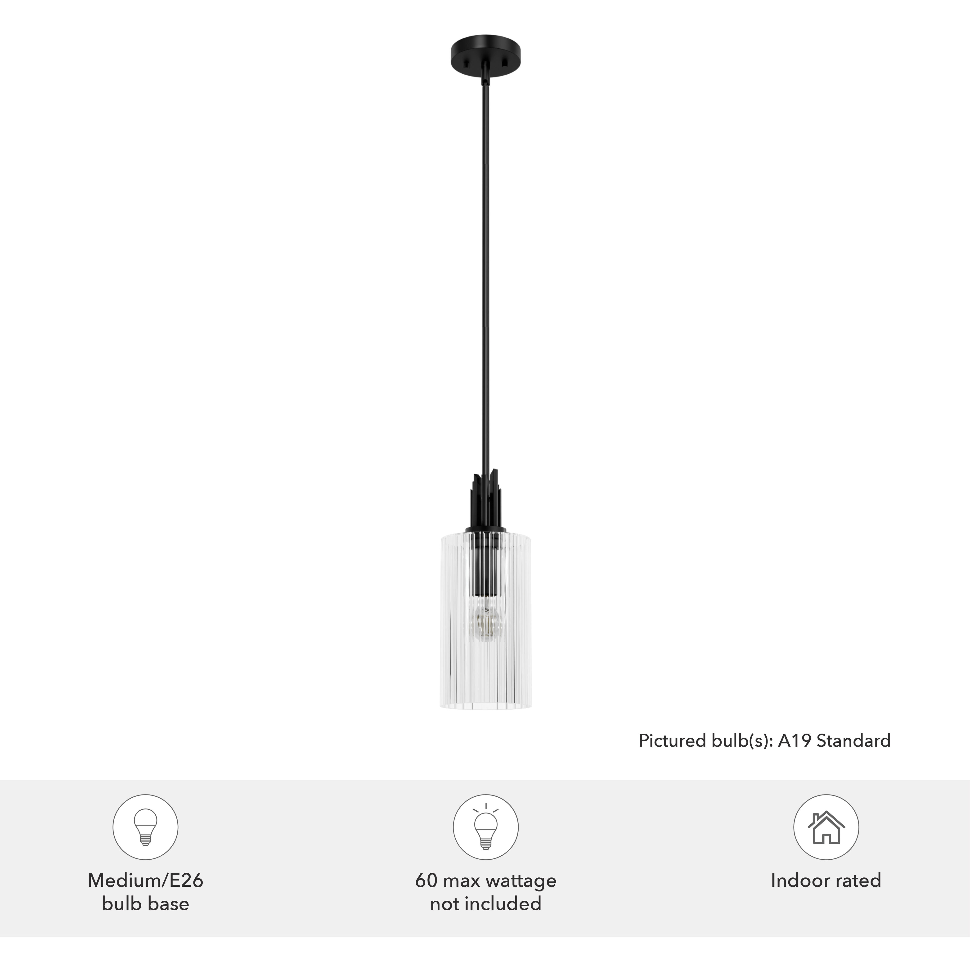 Gatz 1 Light 6 inch Matte Black Mini Pendant Ceiling Light