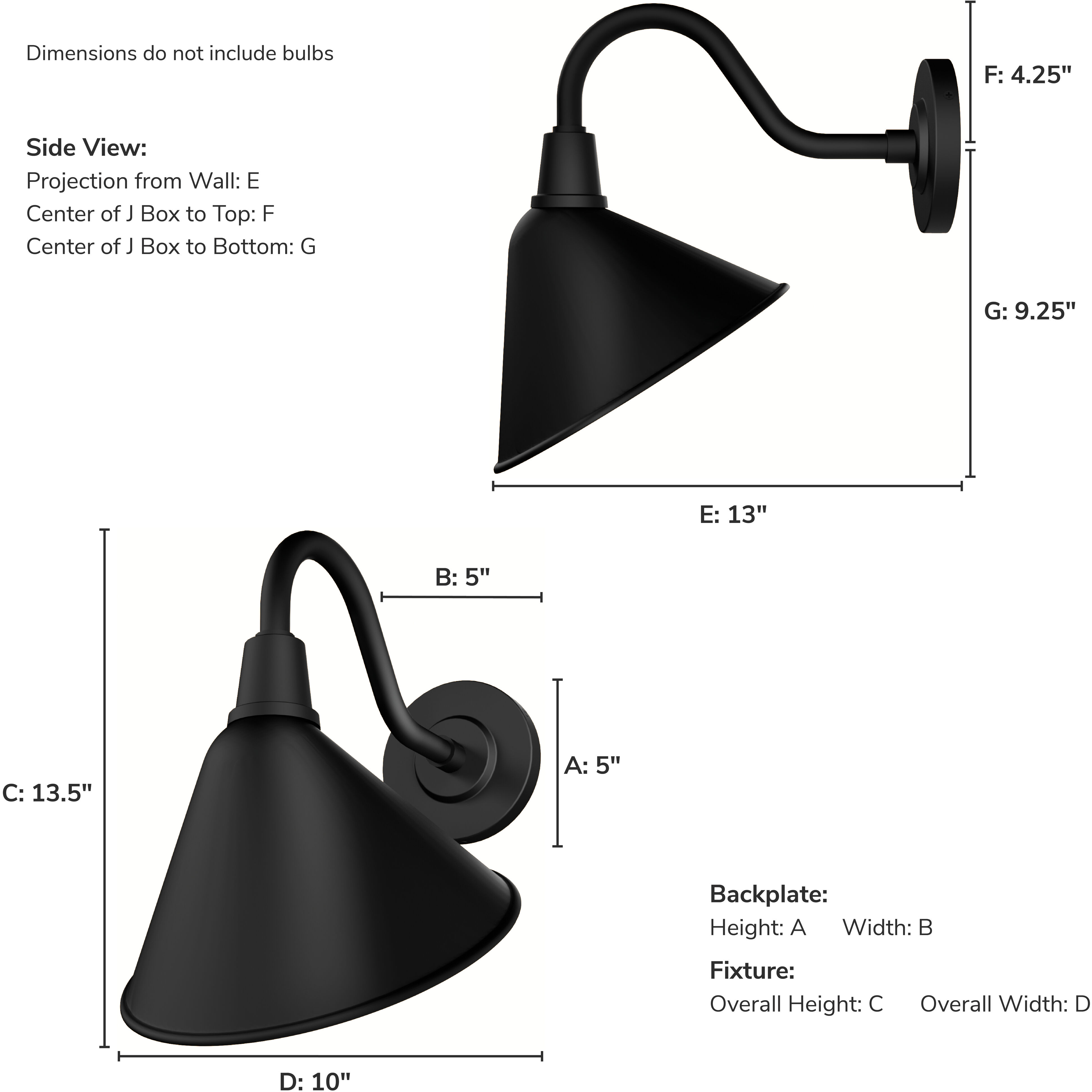 Cassius 1 Light 13.5 inch Matte Black Outdoor Wall Light, Medium