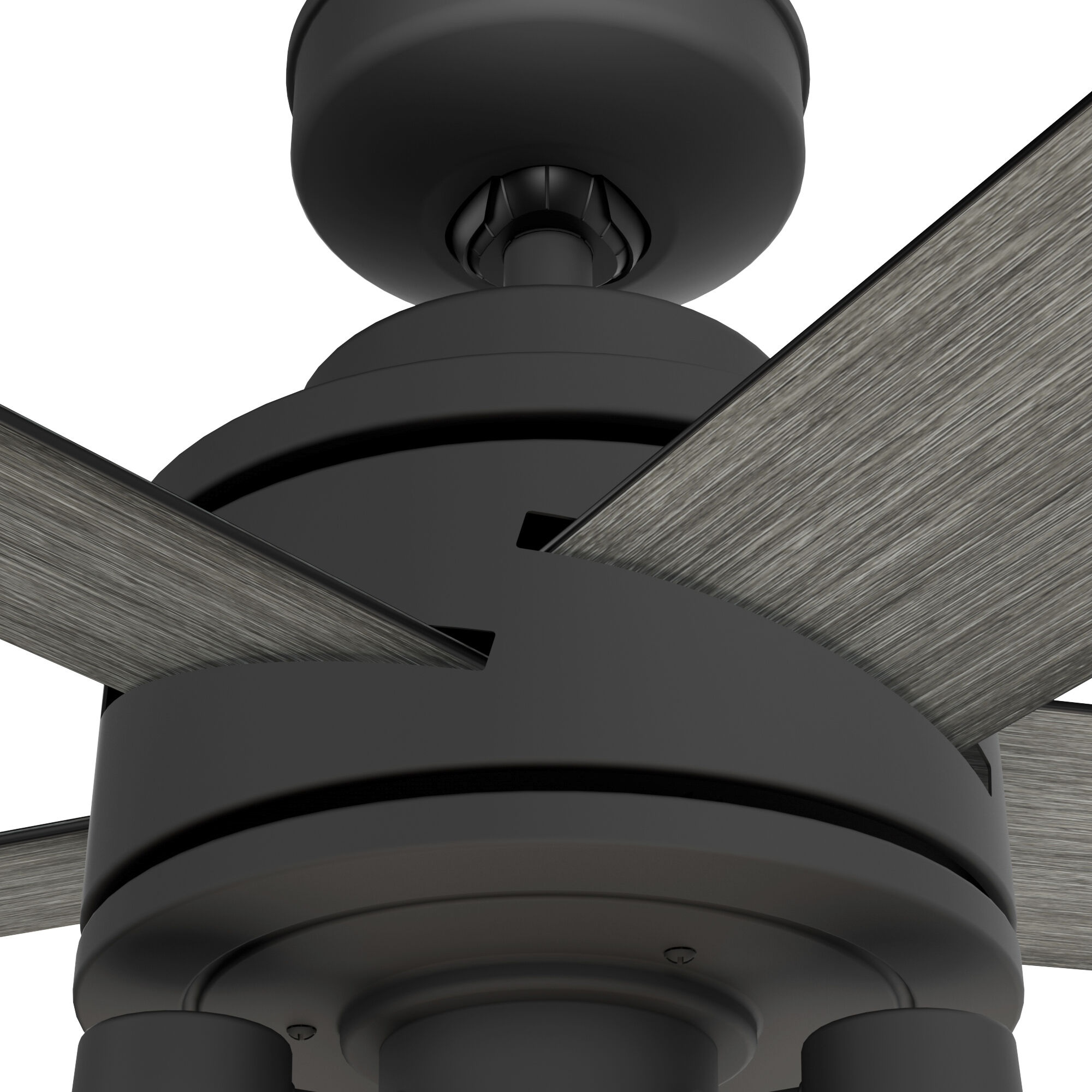 Lochemeade 52 inch Matte Black with Dark Gray Oak/Matte Black Blades Ceiling Fan