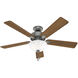 Swanson 52 inch Matte Silver with Autumn Walnut/Natural Wood Blades Ceiling Fan