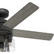 Lochemeade 52 inch Matte Black with Dark Gray Oak/Matte Black Blades Ceiling Fan